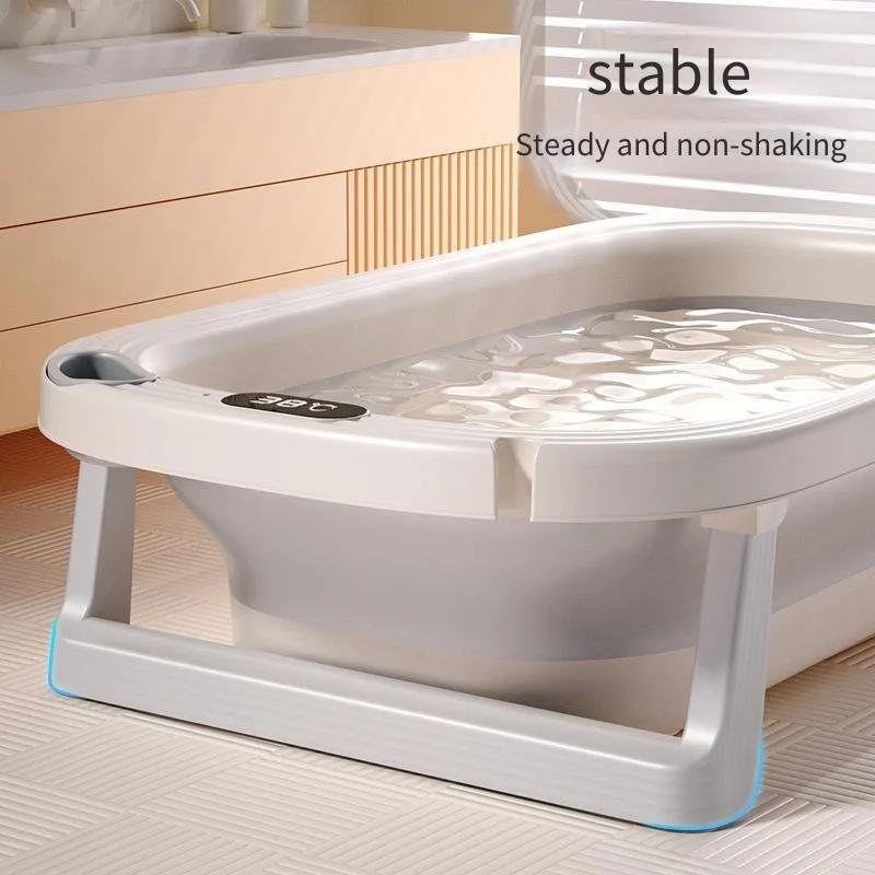 Bassin de douche pour bébé sensible à la température, baignoire pliable et Portable pour bébé, Modes