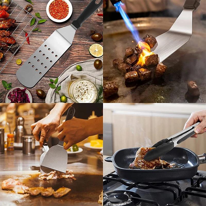 LMETJMA-Kit d'accessoires pour grill plat, avec sac de transport, 12 pièces, JT48