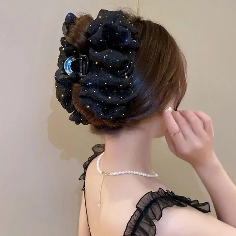 Pinces à cheveux avec nœud en maille pour femmes, accessoires pour cheveux féminins, ornement de che