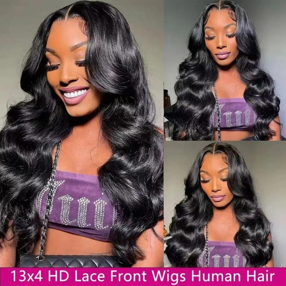Perruque Full Lace Wig Body Wave brésilienne Remy, perruque Lace Closure Wig, pre-plucked, 30 32 pou