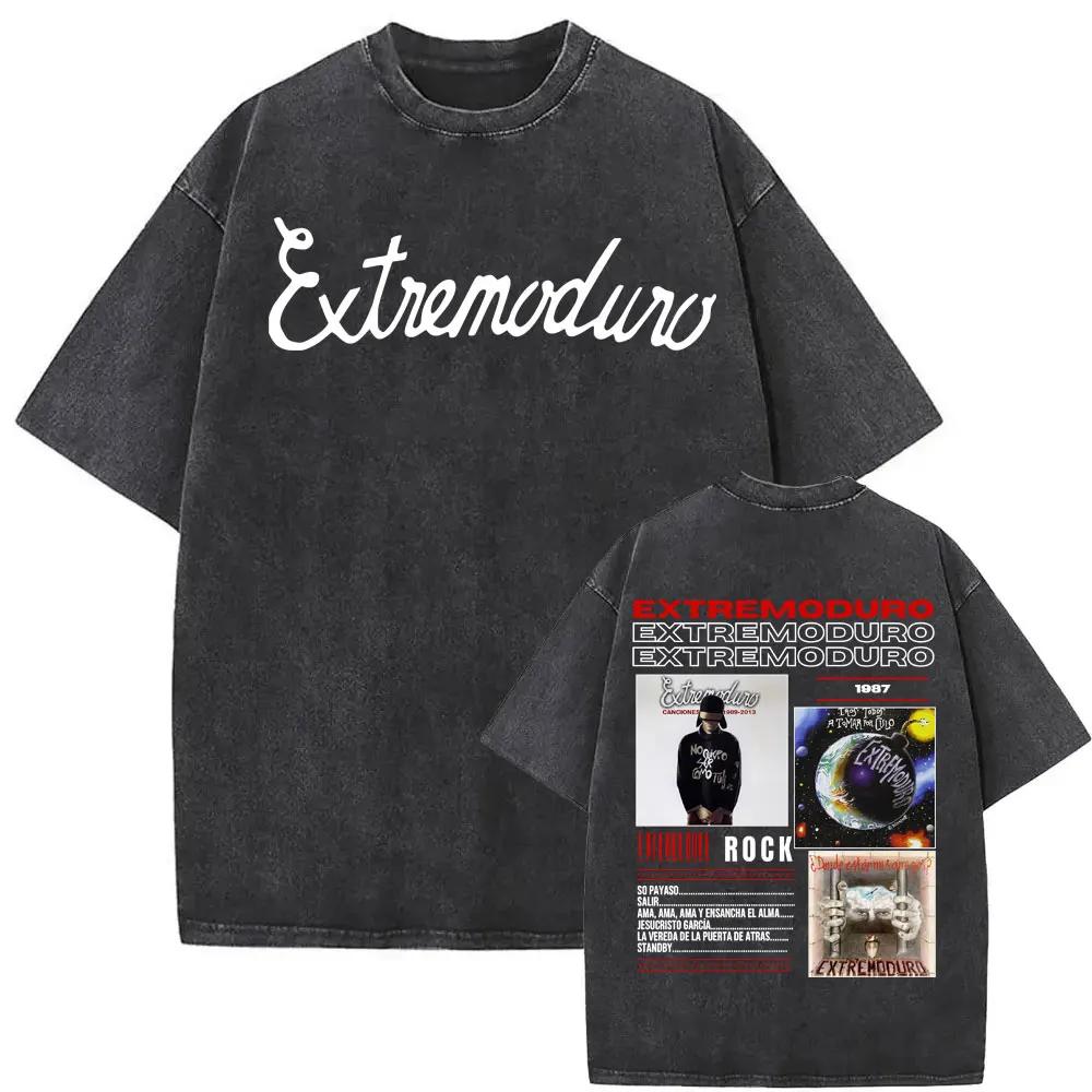 Rock Band EXTREMODURO Tour 2025 Vintage lavé T-shirt hommes femmes mode Hip Hop rue t-shirts été amp