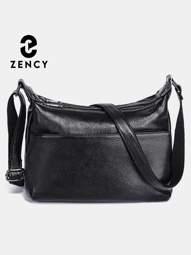 Zency – sac à bandoulière élégant en cuir véritable pour femmes, sacoche tendance pour dames, rouge