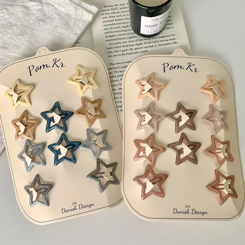 Pinces à cheveux étoiles colorées pour bébés filles, 10 pièces, pince à cheveux en métal à paillette