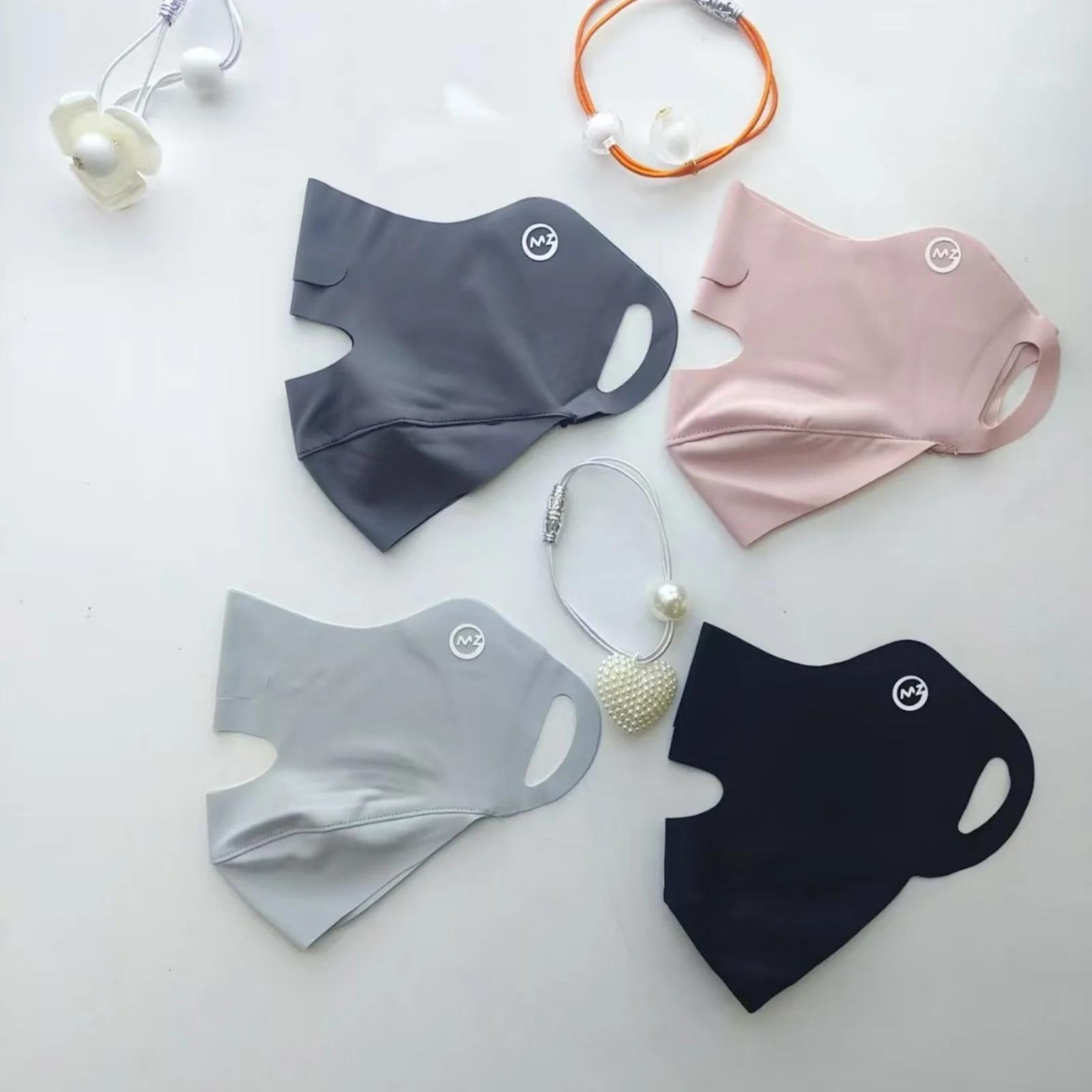 Masque respirant en soie glacée, lavable, anti-poussière, protection solaire, Anti-UV, pour la condu