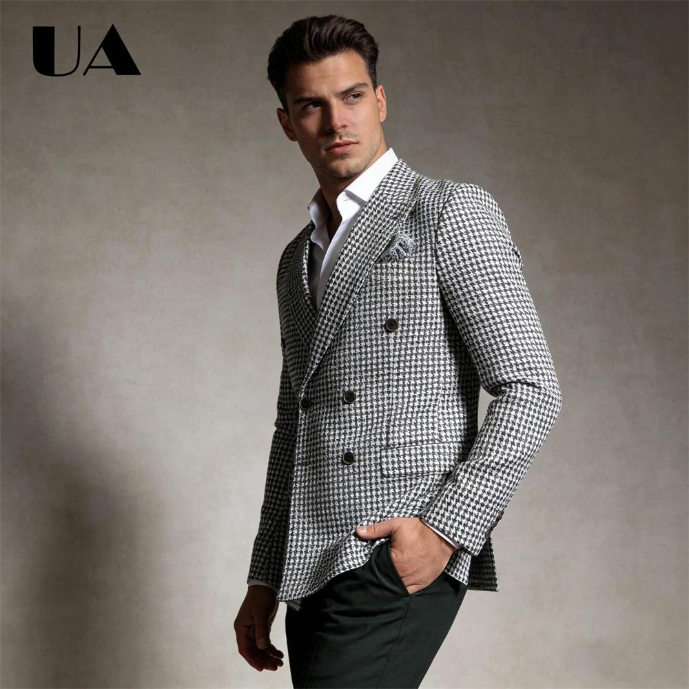 Veste de costume à carreaux Double boutonnage XXS-7XL, grande taille pour hommes, Blazer sur mesure,