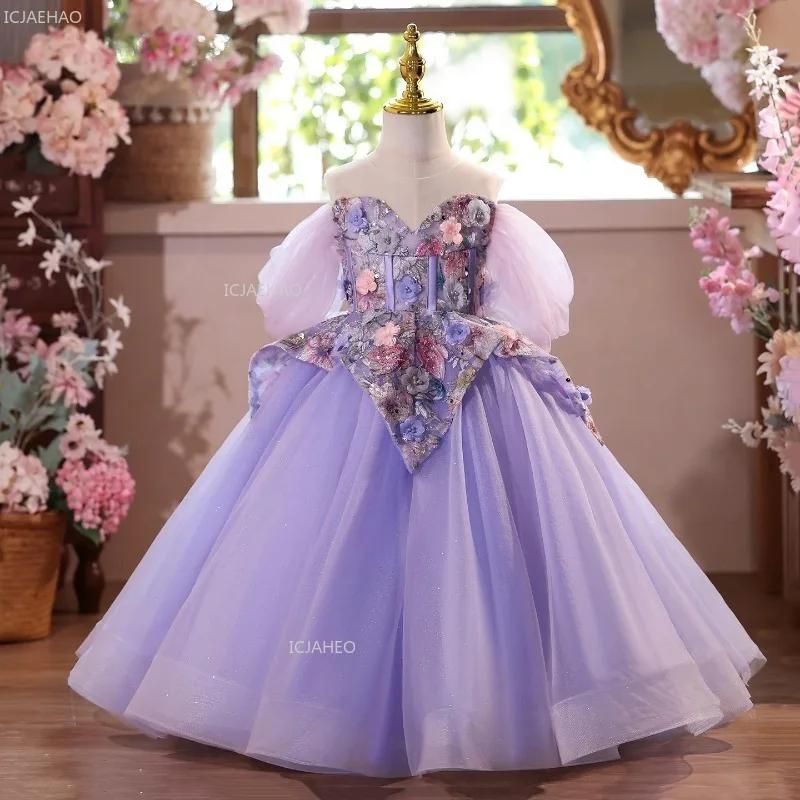 Robe de princesse pour filles, robe de soirée pour enfants, robe de cérémonie, tenue de célébration