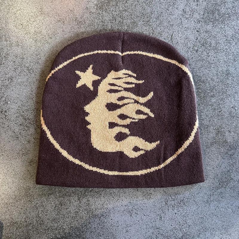 Bonnet tricoté à motif de visage, 1 pièce, casquette de crâne décontractée, chapeau de sport chaud p
