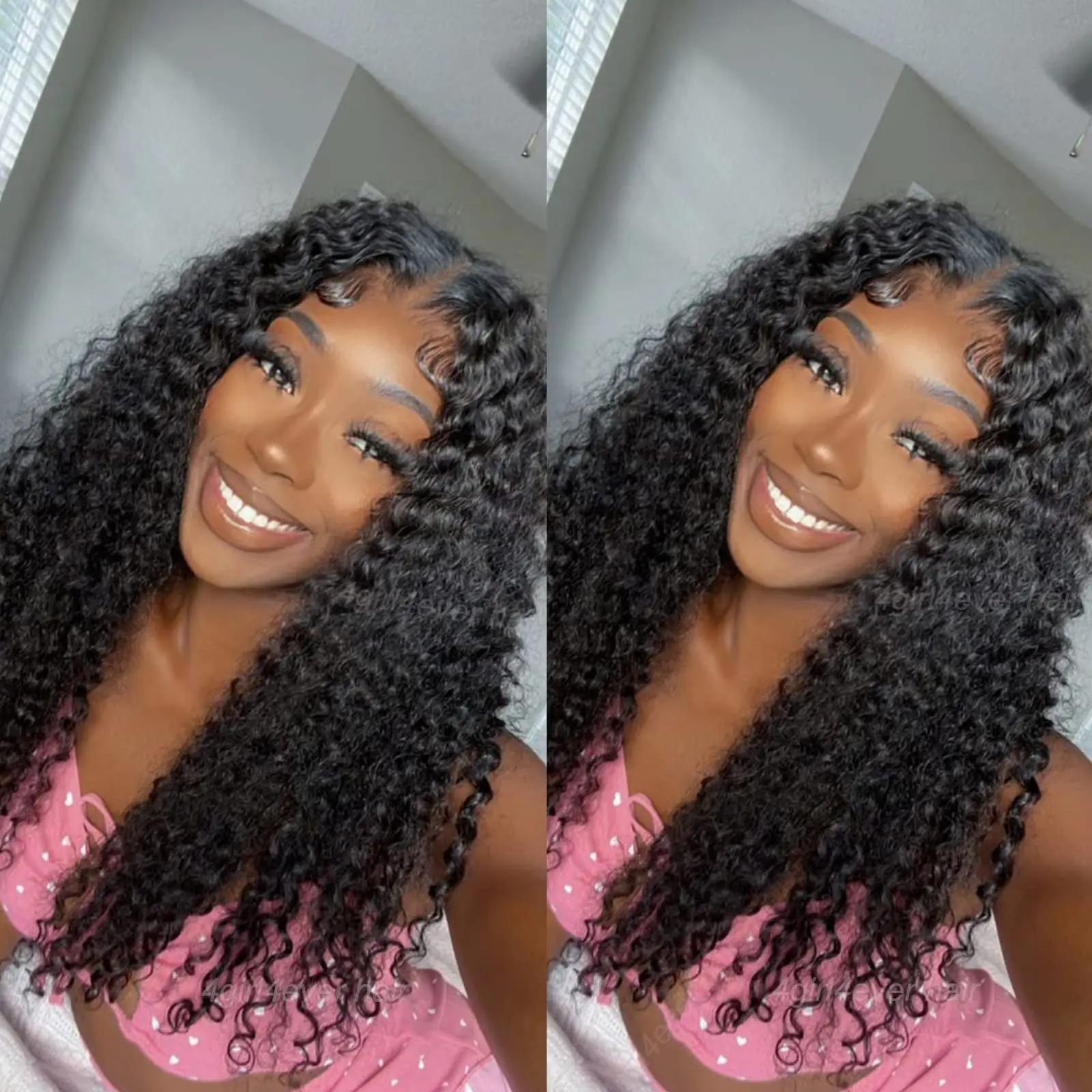 Perruque Brésilienne Afro Crépue et Bouclée, Cheveux Naturels, 30 Pouces, Densité 250, Vague Profond