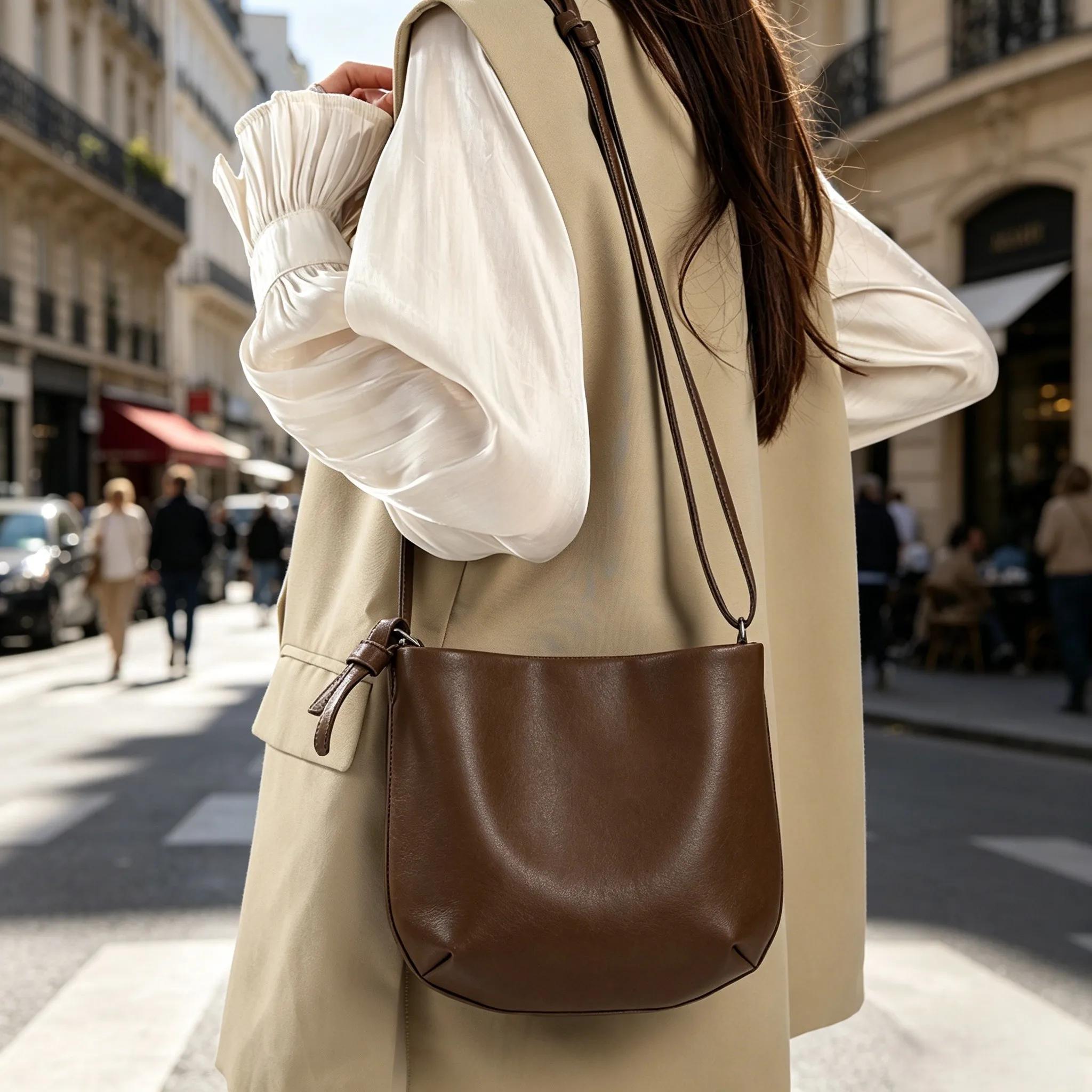 Sacs à bandoulière décontractés en cuir de vache pour femmes, sac à main en cuir véritable souple, s