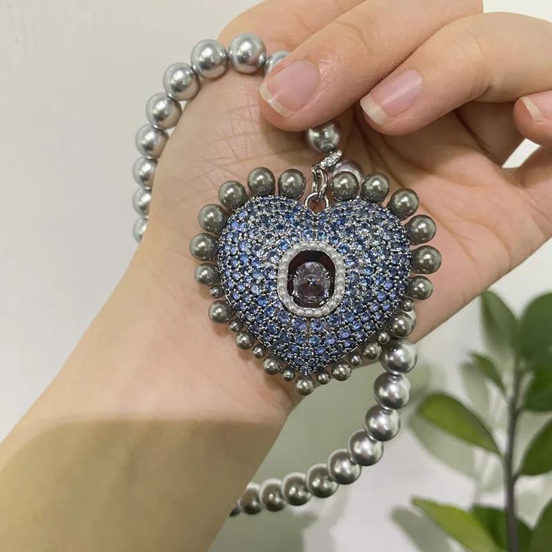 Nouvelle Tendance 2026 : Parures de Luxe en Cristal – Pendentif Cœur Rose et Coquillage Vert, Collie