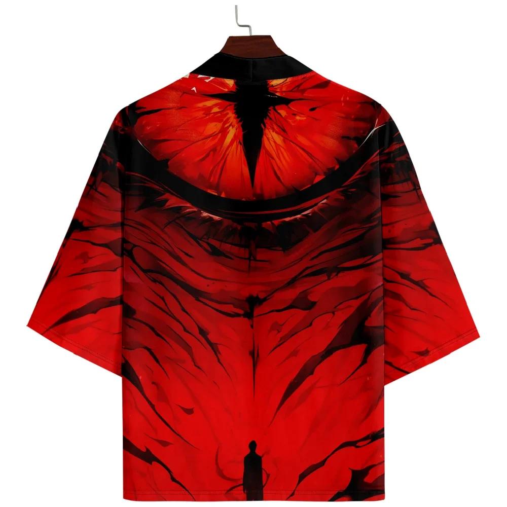 Nouvelle tendance mode hommes décontracté Kimono démon oeil impression hommes traditionnel Kimono qu
