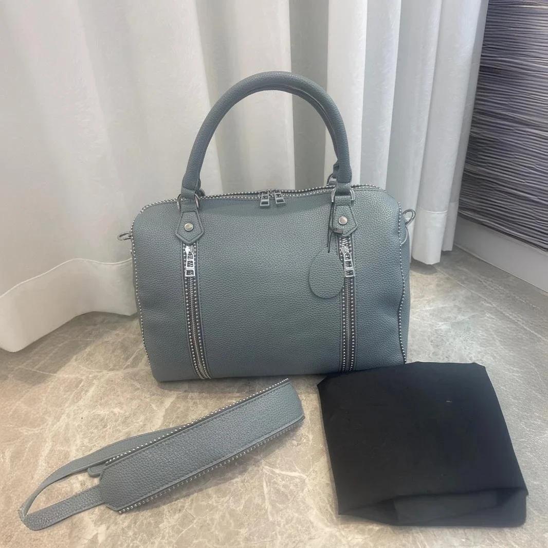 Nouveau sac à main en cuir pour femme, motif lychee noir, sac bandoulière, sac seau