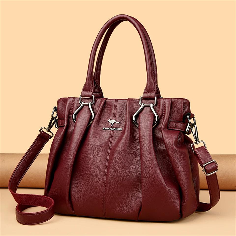 Sacs à main en cuir souple véritable pour femmes, sacs fourre-tout décontractés, sacs à main de créa