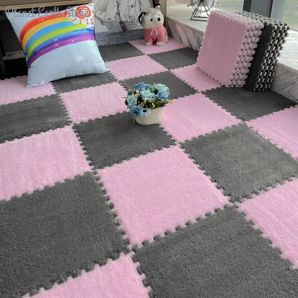 Tapis de jeu en peluche douce pour enfants, 10/20 pièces, jouets pour bébés, Puzzle en mousse Eva, p