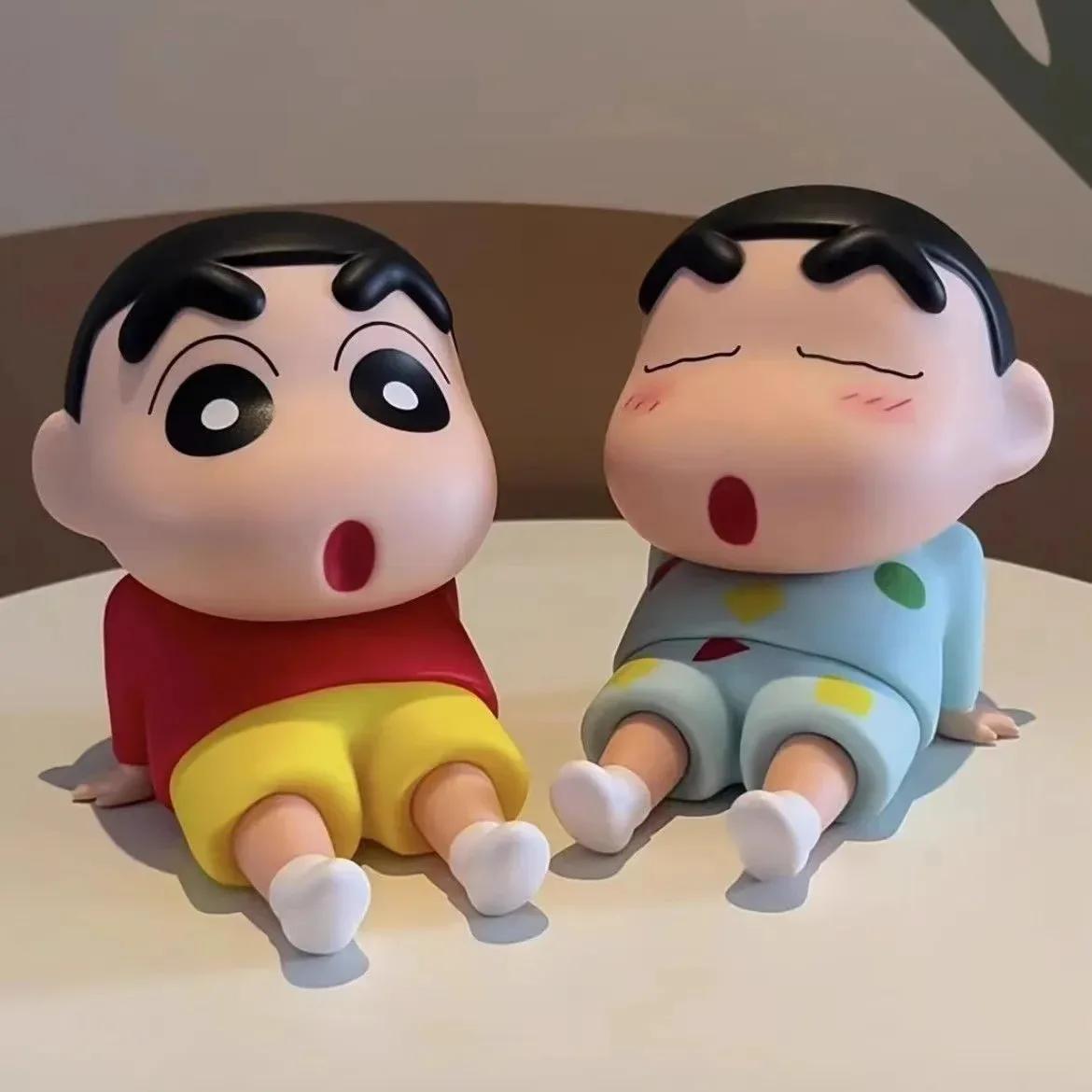 Crayon Shin-Chan figurines Support pour téléphone Kawaii Anime ornements de bureau dessin animé rega