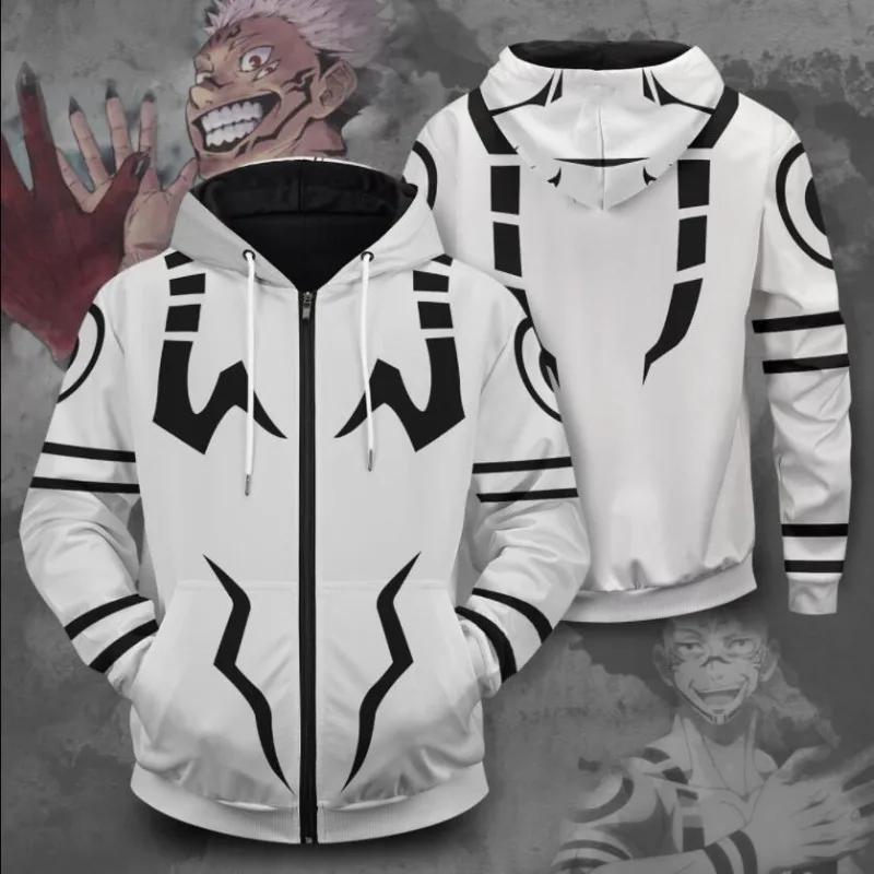 Nouveau Anime Jujutsu Kaisen sweat à capuche délavé 100% coton Vintage imprimé à manches longues vêt