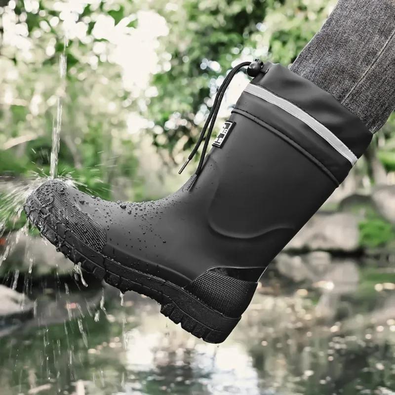 Bottes de pluie de pêche imperméables légères pour hommes, antidérapantes, résistantes à l'usure, en