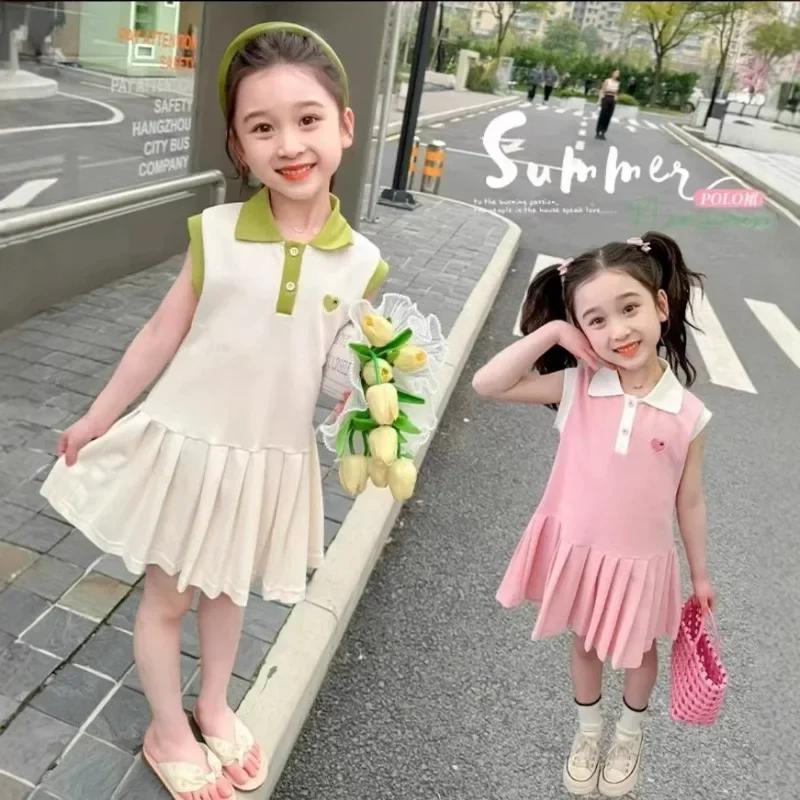2025 enfants robe printemps été col rabattu enfants vêtements mode enfant en bas âge bébé filles vêt