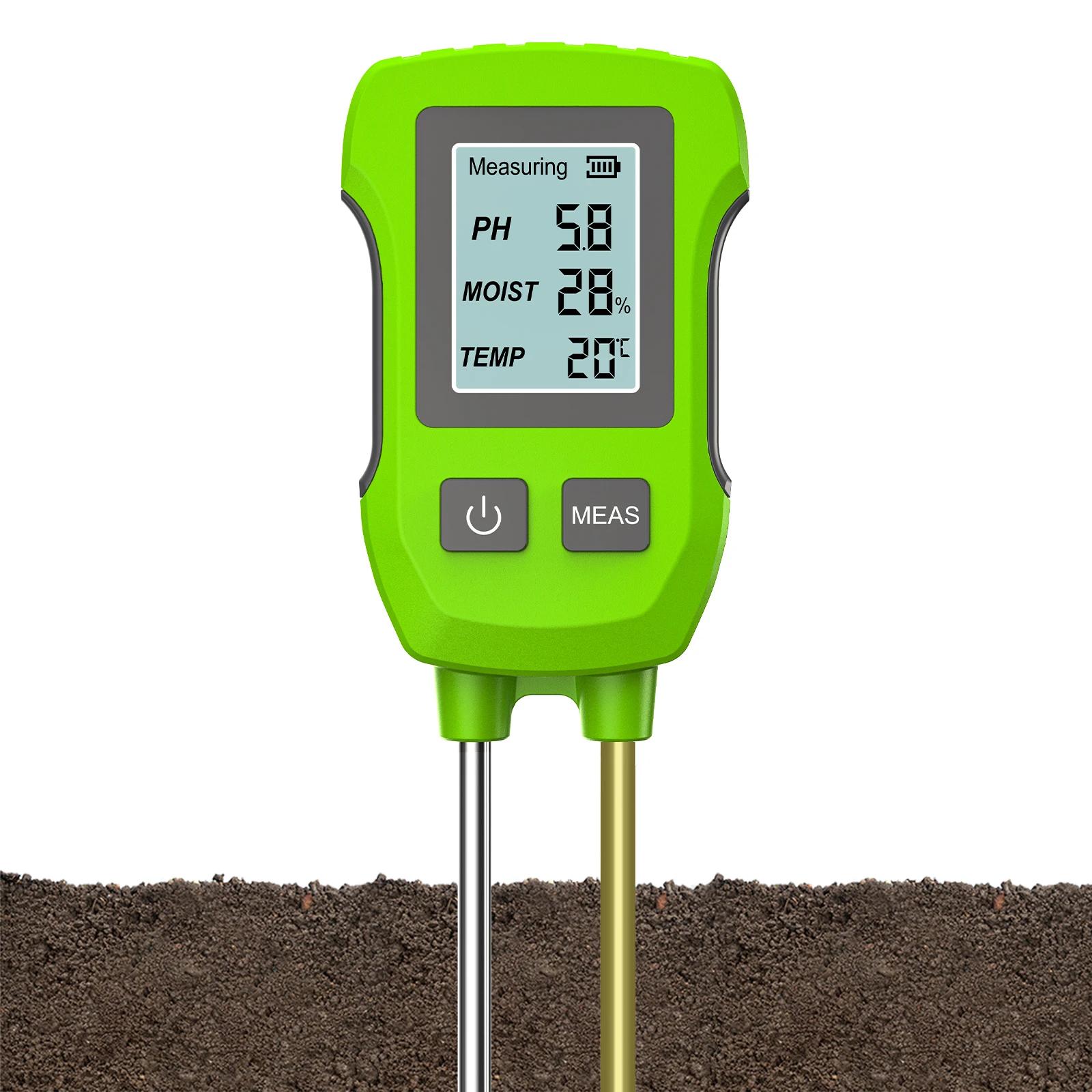 Testeur de sol numérique LCD 3 en 1, PH/humidité/température, compteur de sol de haute précision ave