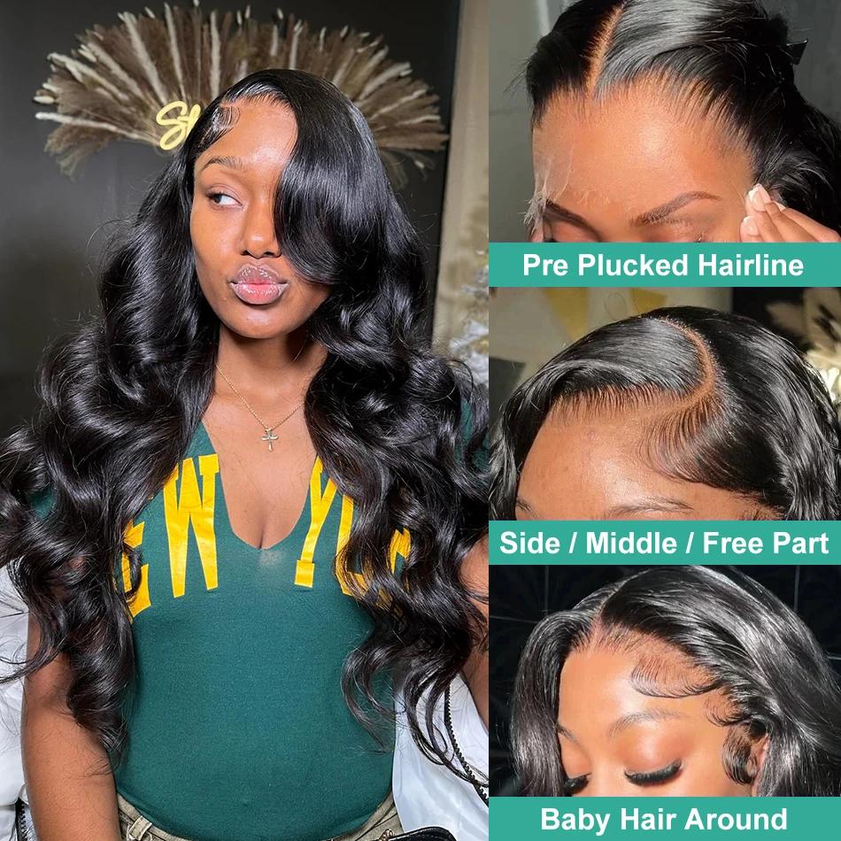Wulala-Perruque Lace Front Wig Body Wave Brésilienne Naturelle, Cheveux Humains, 13x6 HD, 13x4, Pre-