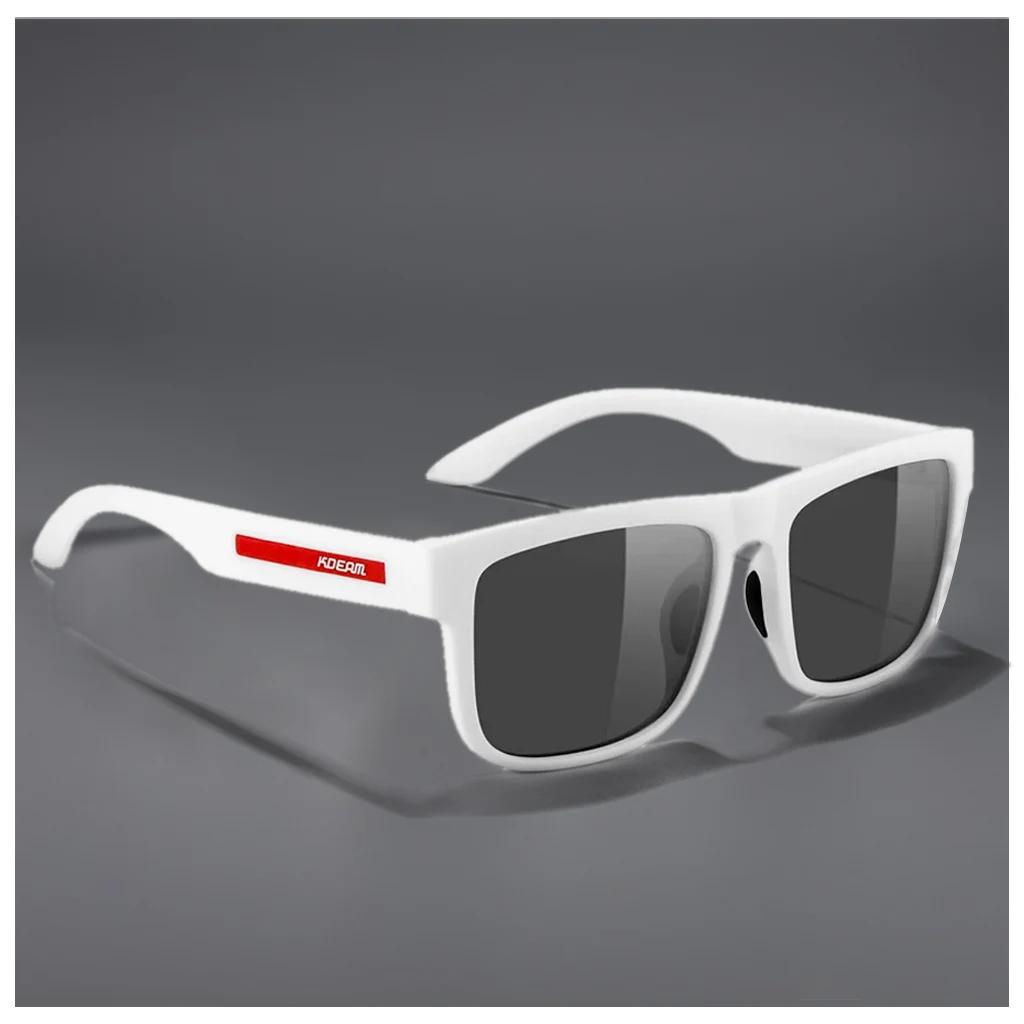 Nouvelles Lunettes de Soleil Polarisées KDEAM 2025 pour Hommes, Monture Blanche, Protection UV400, V