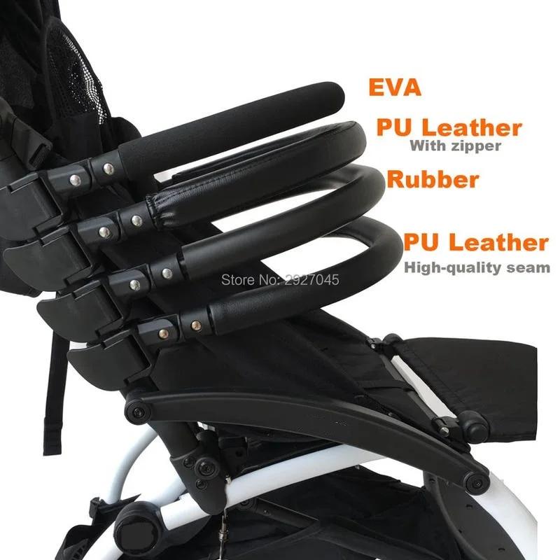 MomTan ® Accessoires de poussette pour bébé, accoudoir en cuir PU, barre de pare-chocs, main coura