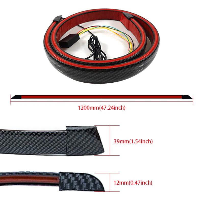 SEAMETAL 120cm Led Spoiler lumière universelle en Fiber de carbone voiture becquet arrière lampe à f