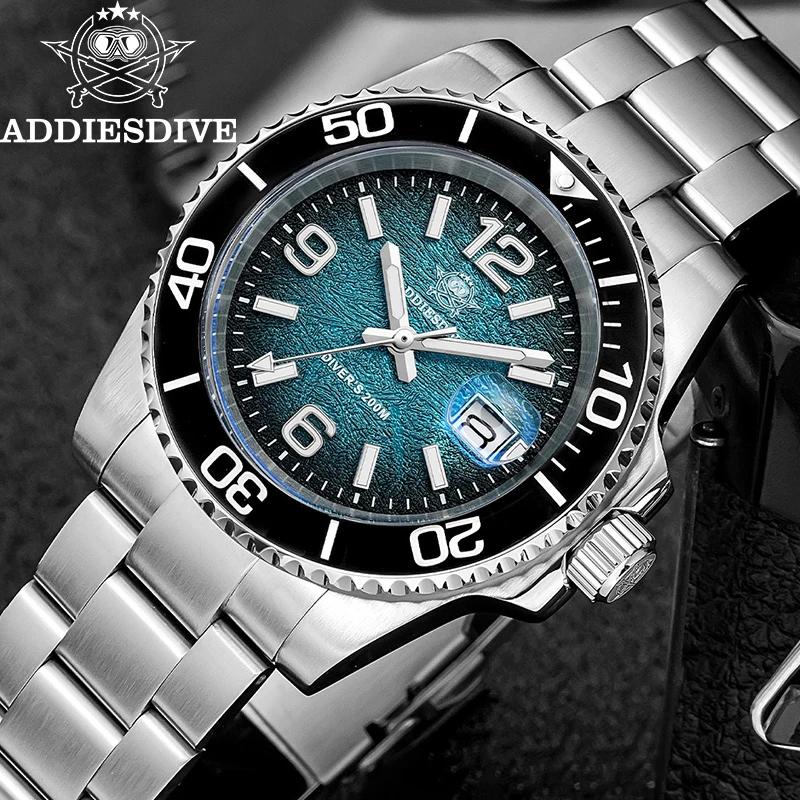 ADDIESDIVE 2025 nouvelle montre pour hommes plongée 41mm montre-bracelet à Quartz 200m étanche lunet