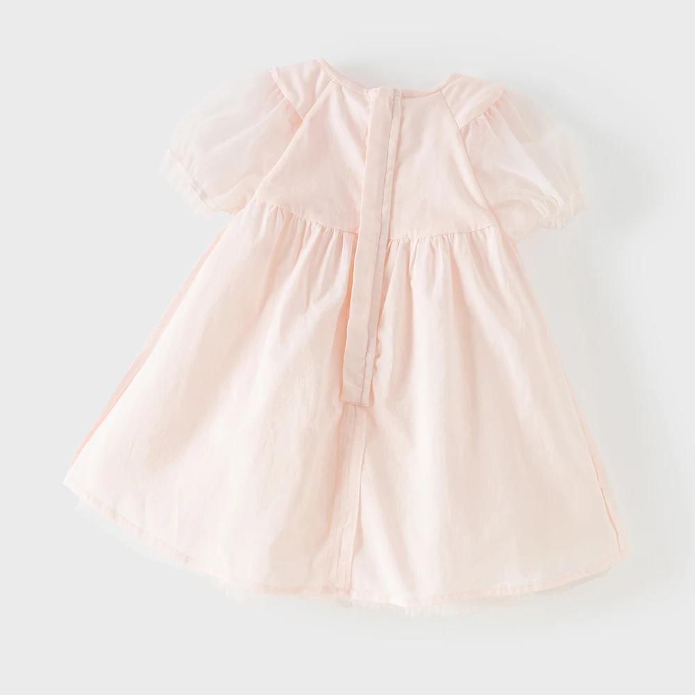 Robe en maille pour enfants Dave Bella, robe de princesse brodée, robe d'été à manches courtes pour
