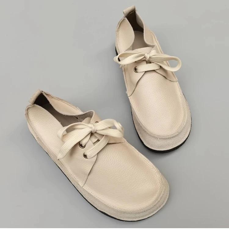 Careaymade-Chaussures décontractées en cuir véritable pour hommes et femmes, coordonnantes, à lacets