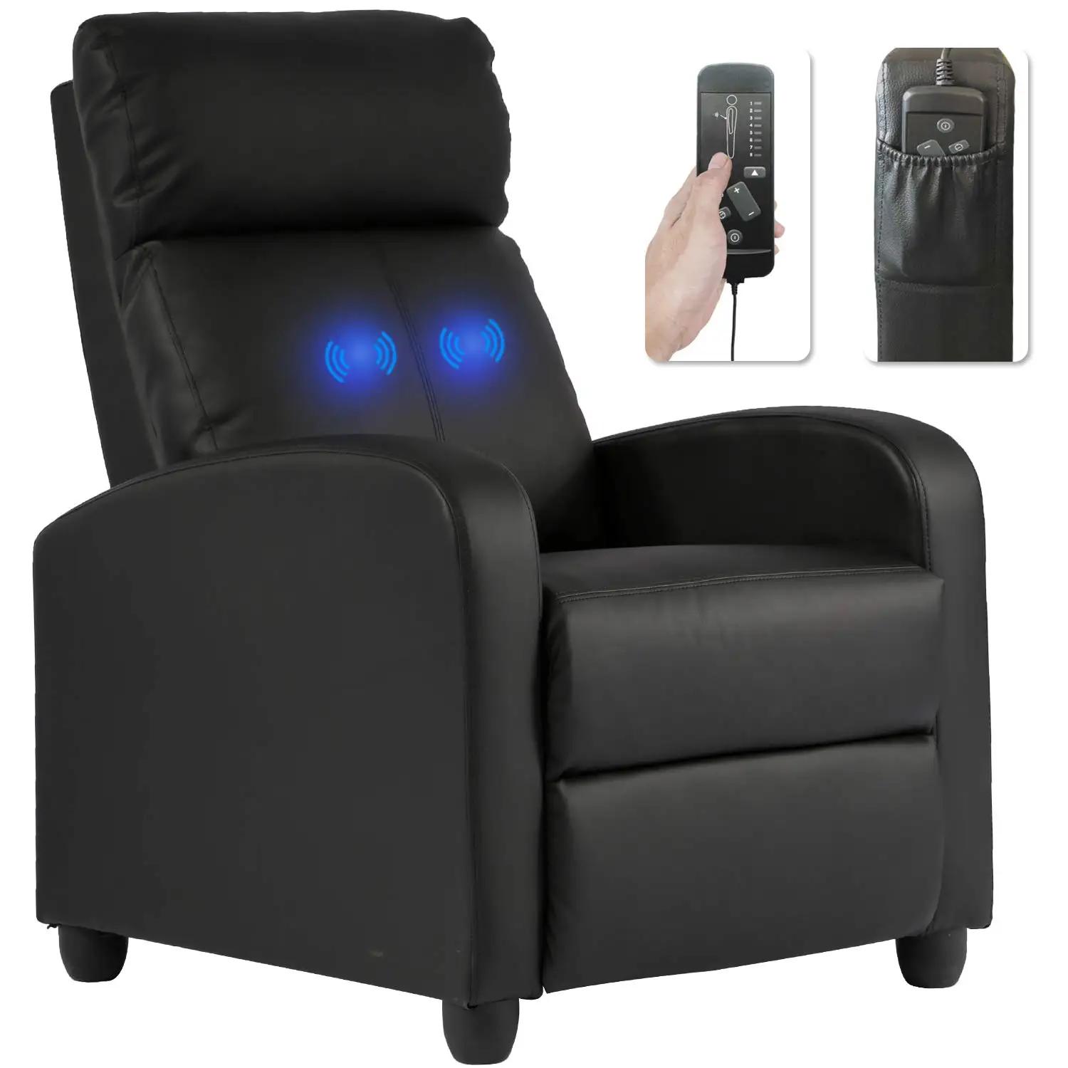| Fauteuil inclinable | Fonction de massage à 2 points avec soutien lombaire, dossier inclinable