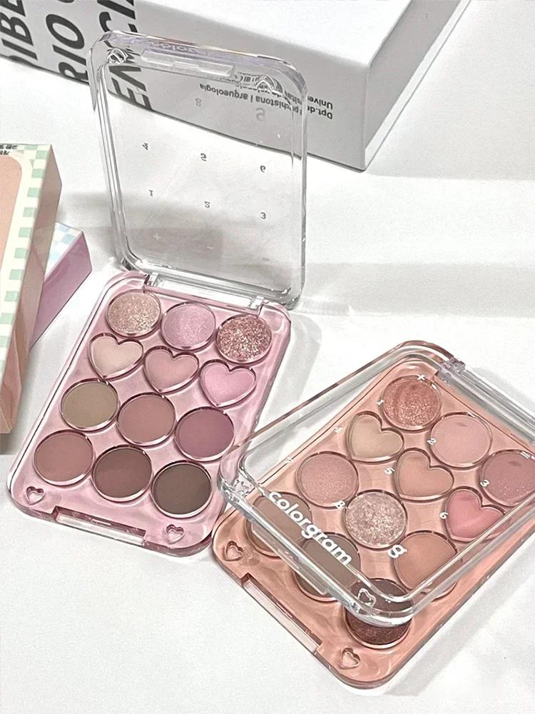 Colorgram – Palette de fards à paupières 12 couleurs, mat, nacré, longue durée, imperméable, beauté