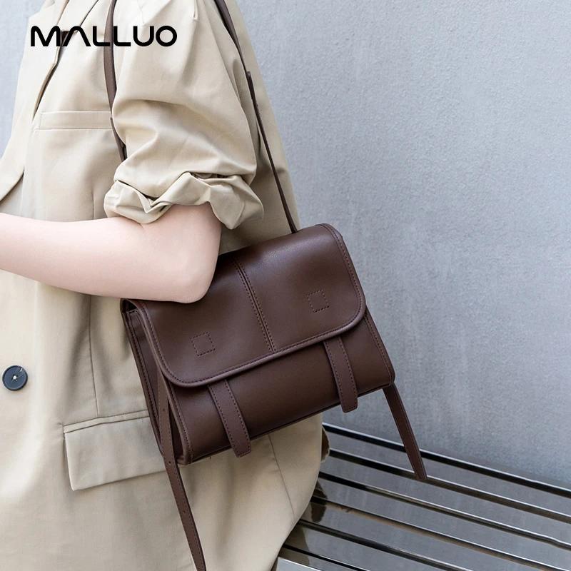 Sac à bandoulière en cuir véritable pour femmes, couleur unie, sac à bandoulière multi-poches, sac m