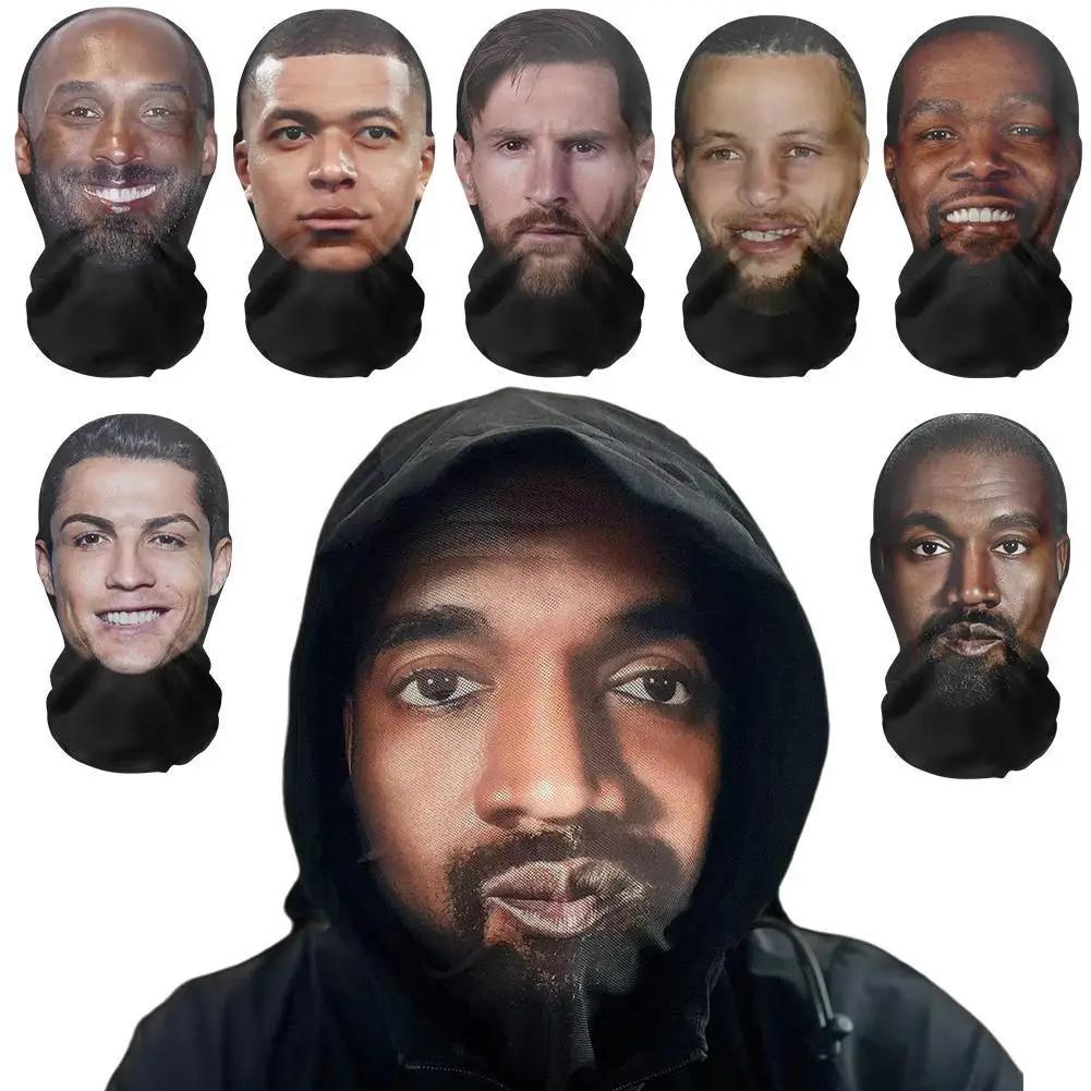 Masque Kanye imprimé en 3D, masque complet en maille élastique pour couvre-chef Cosplay, mode Hip Ho