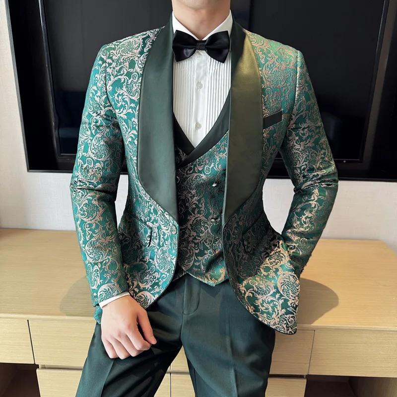 Costume trois pièces pour homme style britannique décontracté chic printemps 2025 – Gilet, pantalon