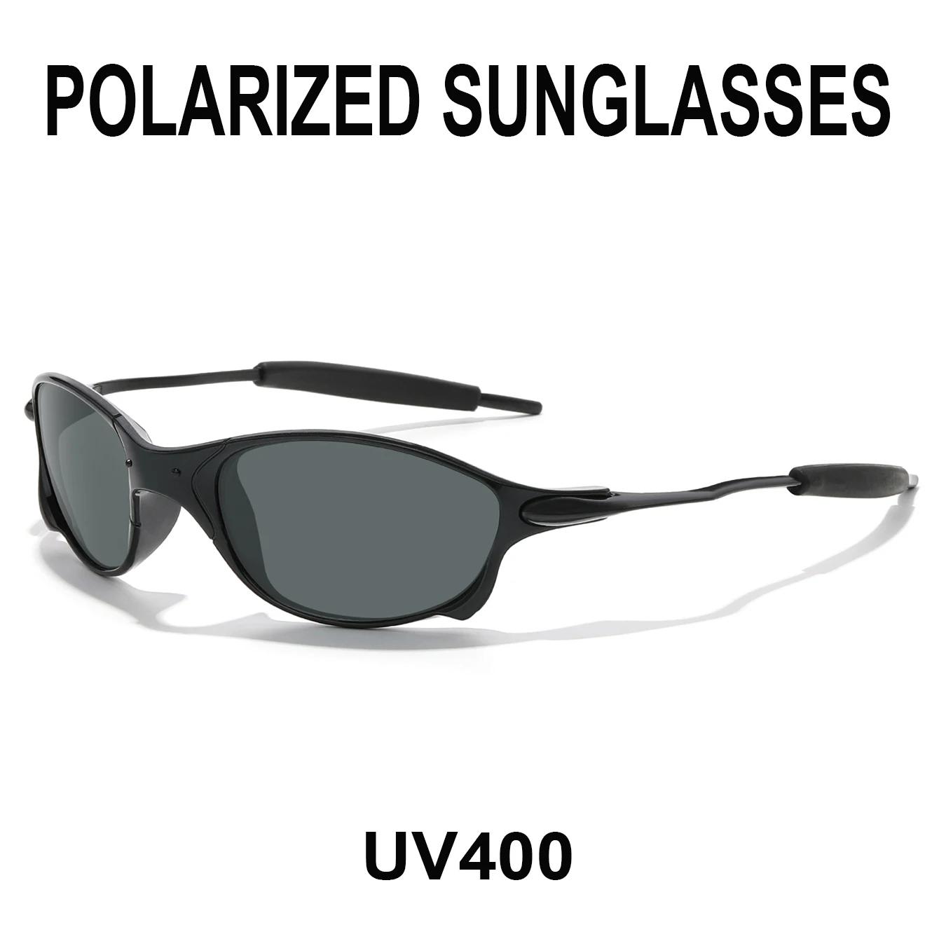 Lunettes de soleil polarisées pour hommes et femmes, monture métallique, Protection UV, pour Sports