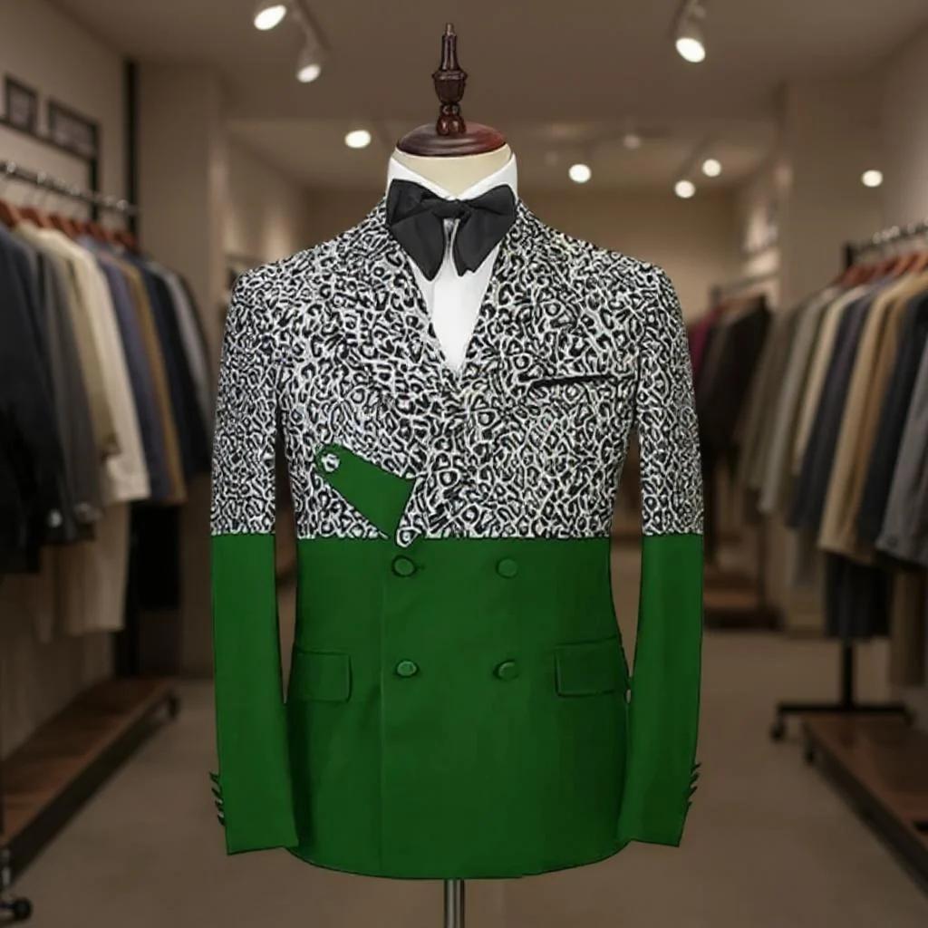 Costumes pour hommes à Double boutonnage, léopard noir, coupe cintrée, Tuxedos de mariage pour bal d