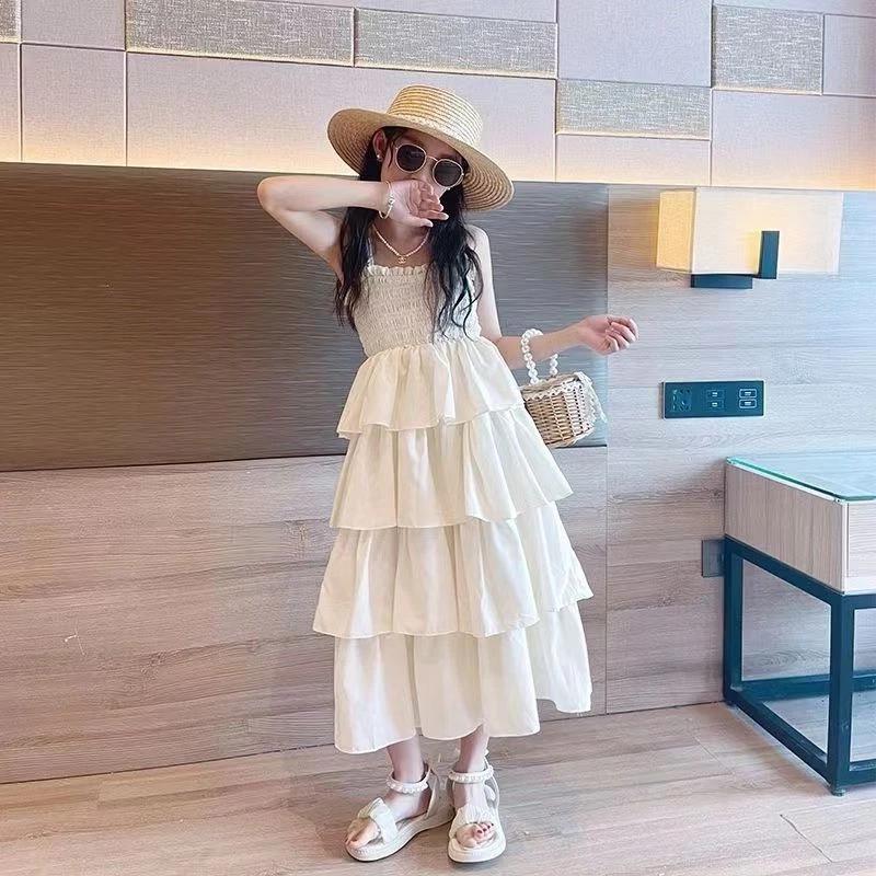 Robes pour filles, couleur unie, robe d'été pour enfant, style décontracté, robes de fête pour enfan