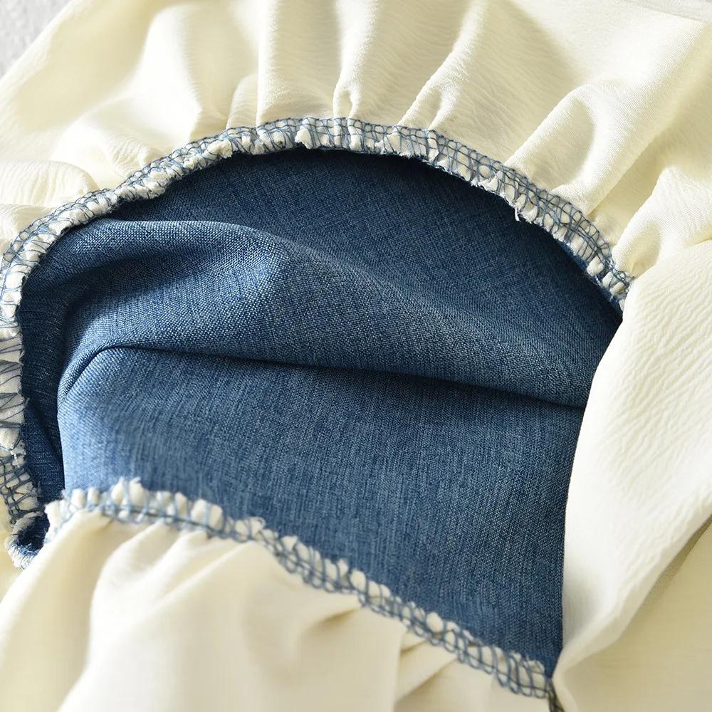 Nouvelle Robe Princesse d'Été Bleue Décontractée pour Filles, Col Rond, Sans Manches, avec Nœud et D