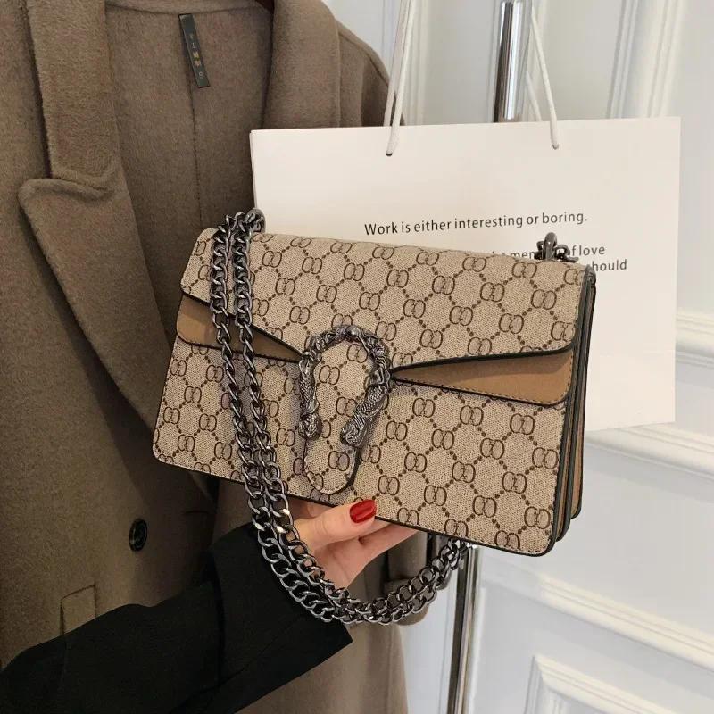 Sac à langer rétro Premium Bacchus pour femme, design chaîne européen et américain tendance, sac mes
