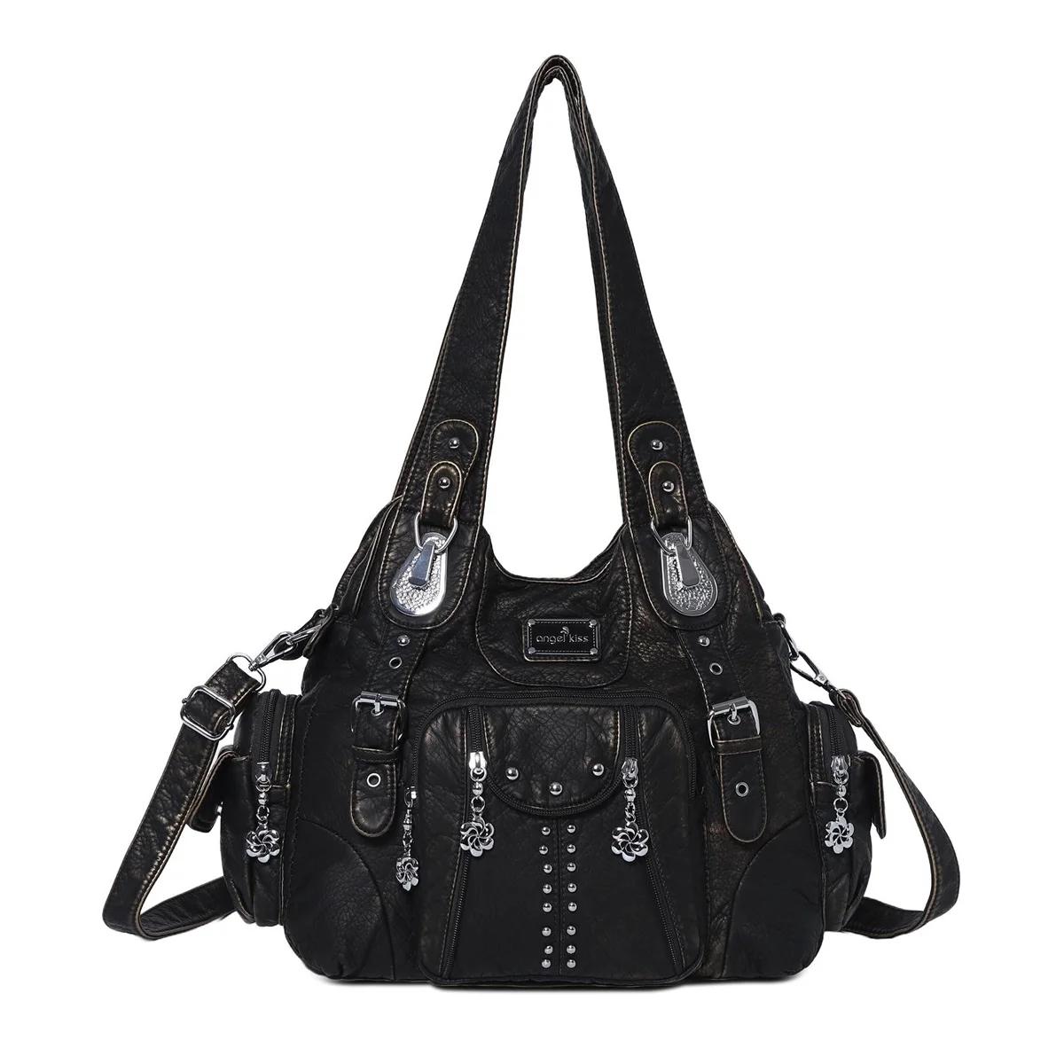 Sac à main vintage pour femme, grand sac fourre-tout en PU avec poignée supérieure, sac à bandoulièr