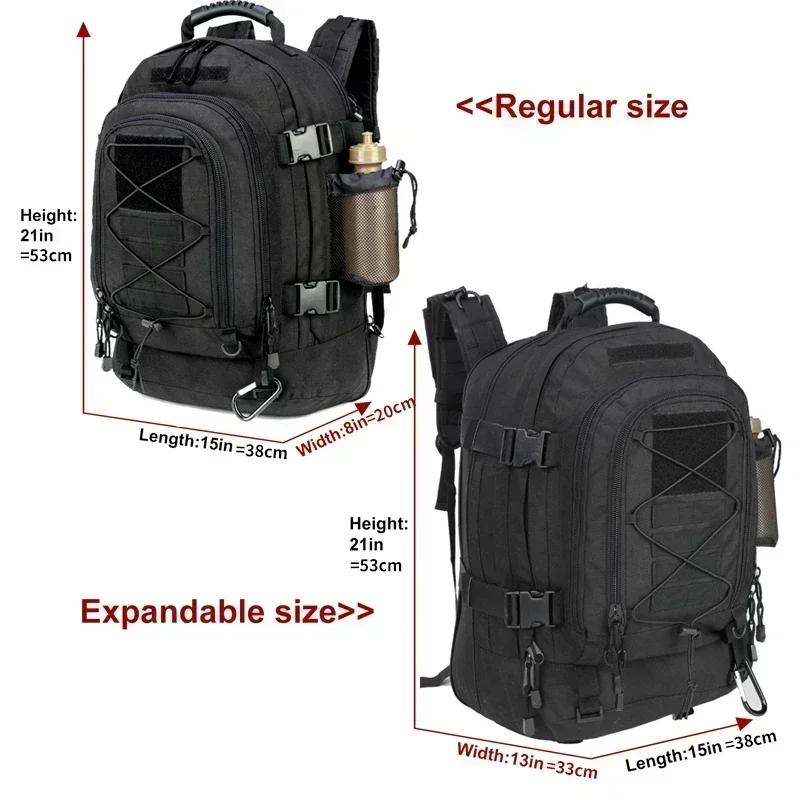 Sac à dos tactique Extra Large 60L pour hommes et femmes, résistant à l'eau en plein air, de randonn