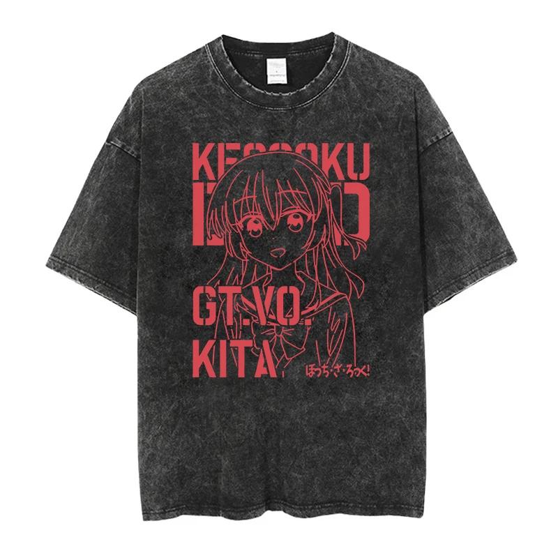 Hommes surdimensionnés imprimé t-shirts Bocchi Club groupe de musique Anime Bocchi The Rock couvertu
