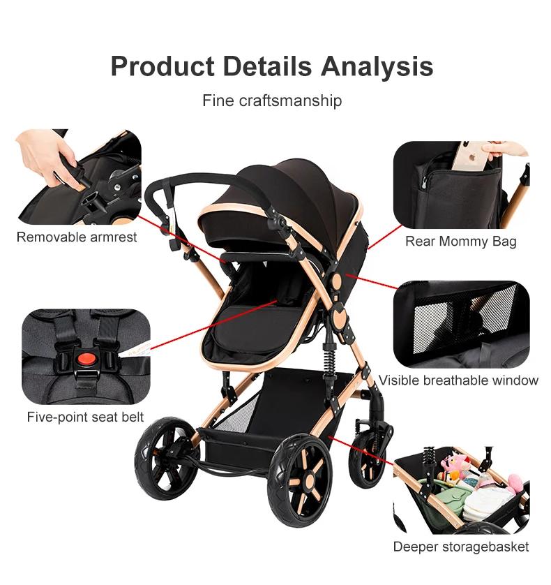 Poussette bébé 3-en-1 innovante, design tendance avec siège auto confortable, nacelle spacieuse et f