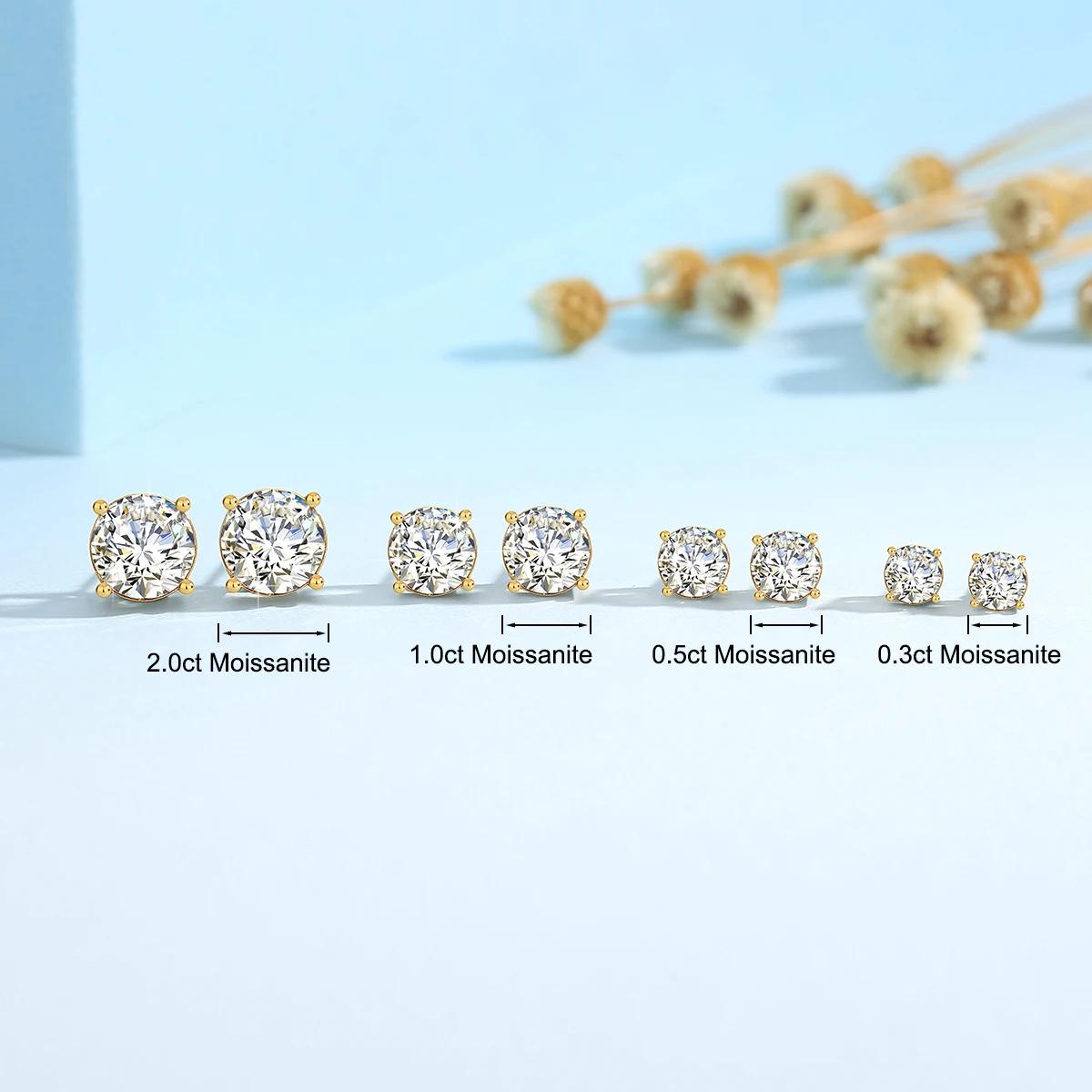Szjinao réel complet 18k boucles d'oreilles en or AU750 Moissanite diamant véritable or femmes bijou
