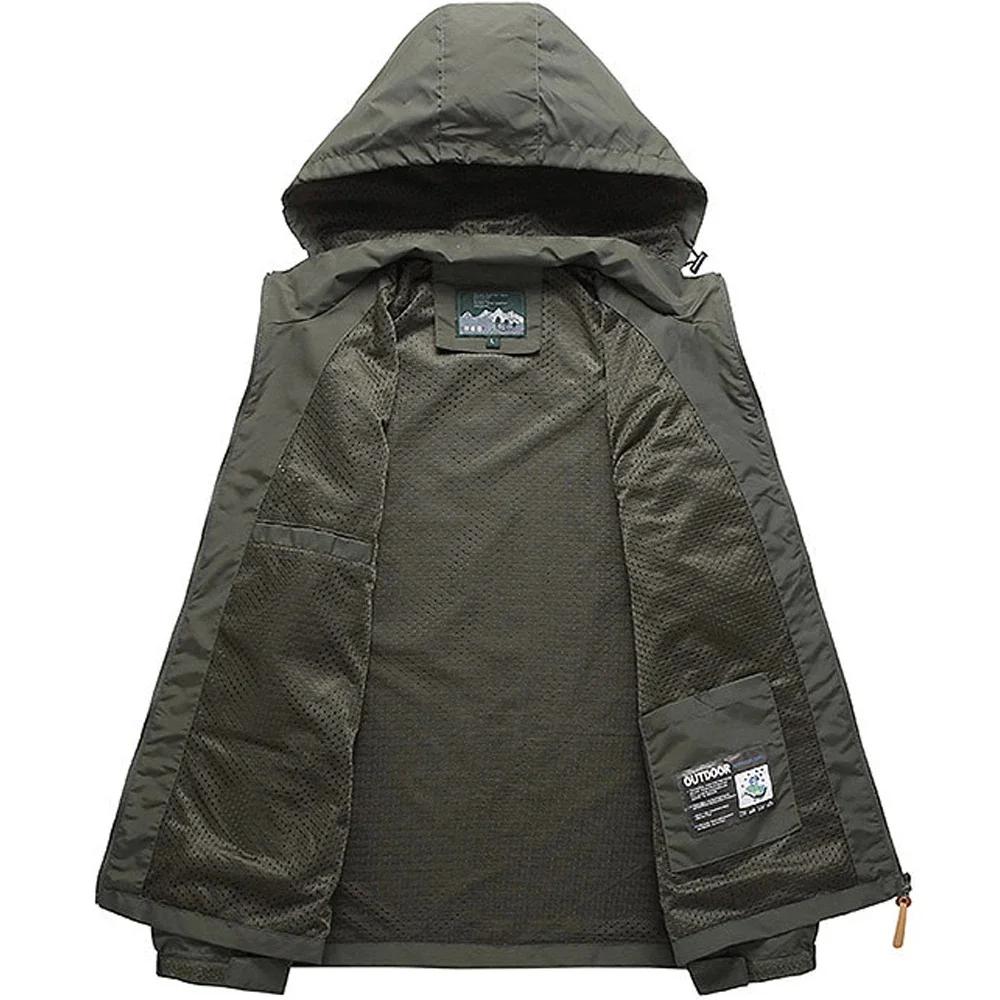 Coupe-vent hommes veste tactique imperméable à capuche en plein air manteau sport militaire terrain