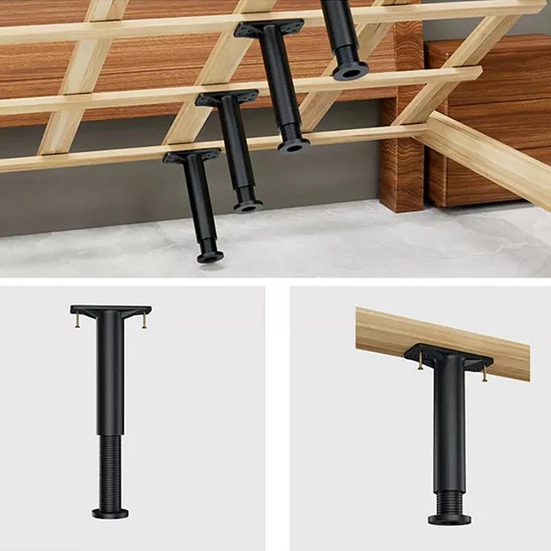Pied de support de faisceau de lit réglable télescopique, pied de meubles en plastique renforcé, jam