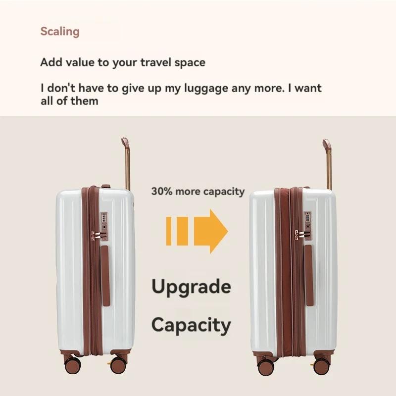 1 Piece Set 20/ 24inch Boarding Large Capacity Expandable Suitcase Anti-Scratch Surface Customs Lock