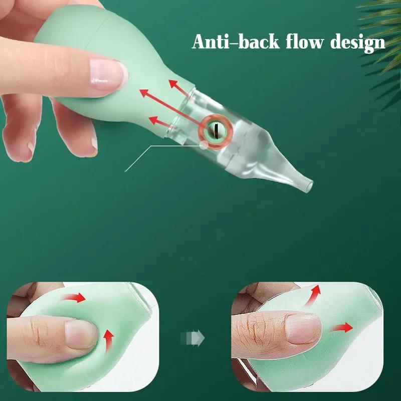 Aspirateur Nasal doux pour bébé, Anti-dos, ventouse nasale pour nouveau-né, nettoyeur de nez en Sili