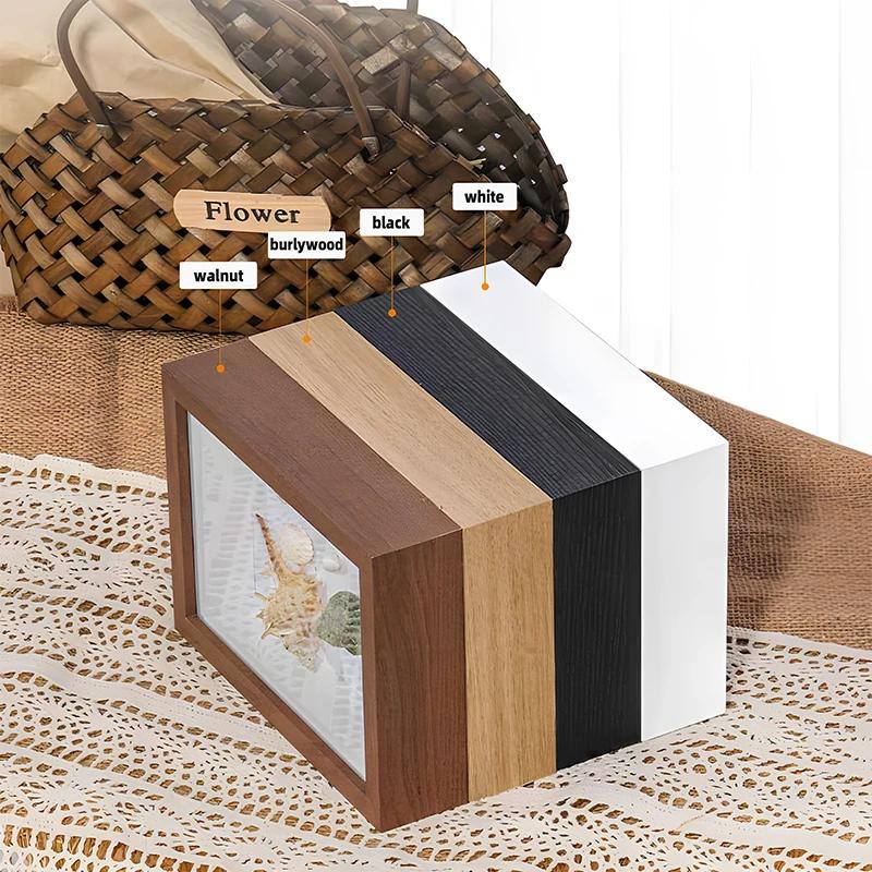 Cadre Photo 3D en bois, porte-échantillon de fleurs séchées, fait à la main, affichage du travail ma